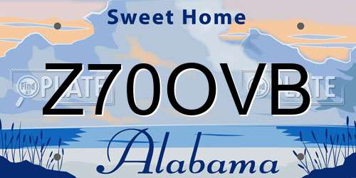 Z70OVB Alabama License Plate