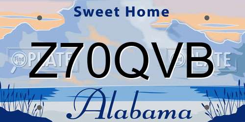 Z70QVB Alabama License Plate