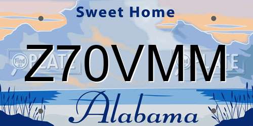 Z70VMM Alabama License Plate