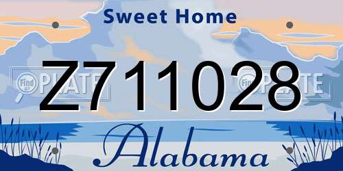 Z711028 Alabama License Plate