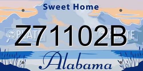 Z71102B Alabama License Plate