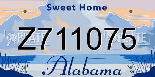Z711075 Alabama License Plate