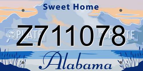 Z711078 Alabama License Plate