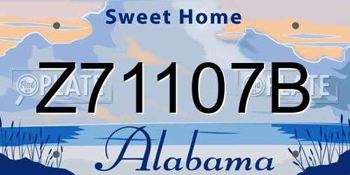 Z71107B Alabama License Plate