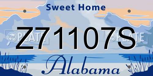 Z71107S Alabama License Plate