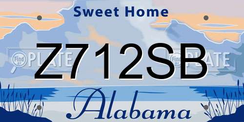 Z712SB Alabama License Plate