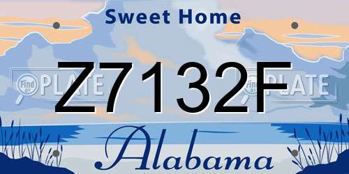 Z7132F Alabama License Plate