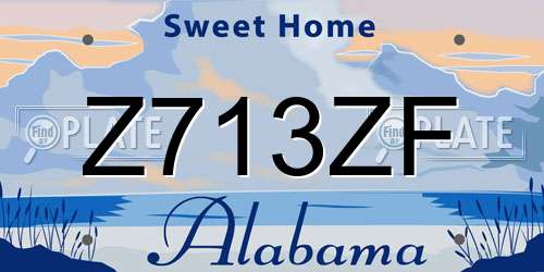 Z713ZF Alabama License Plate