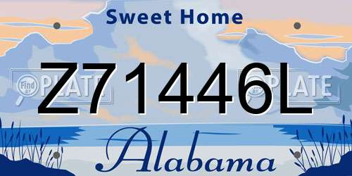 Z71446L Alabama License Plate