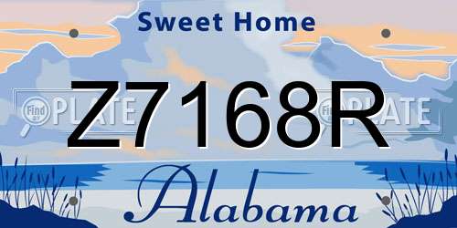 Z7168R Alabama License Plate