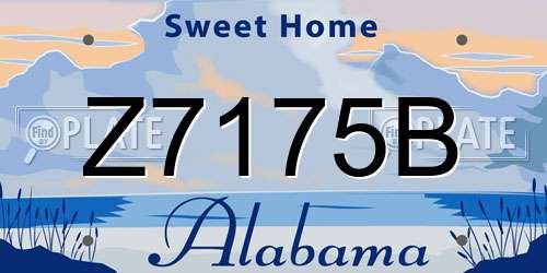 Z7175B Alabama License Plate