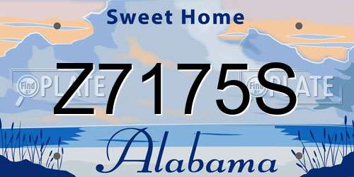 Z7175S Alabama License Plate