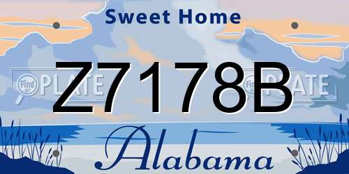 Z7178B Alabama License Plate