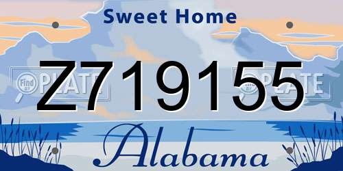 Z719155 Alabama License Plate