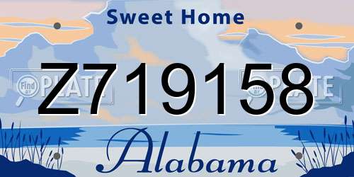 Z719158 Alabama License Plate