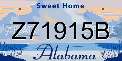 Z71915B Alabama License Plate