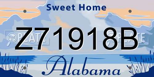 Z71918B Alabama License Plate