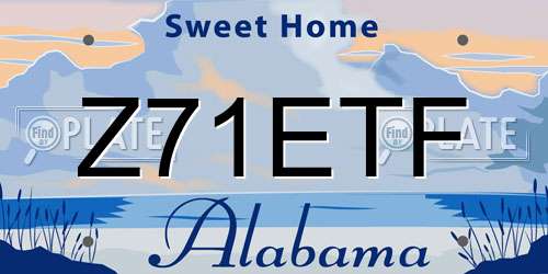 Z71ETF Alabama License Plate