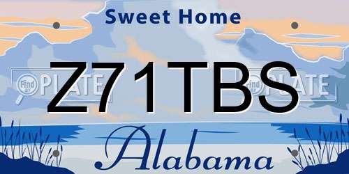 Z71TBS Alabama License Plate
