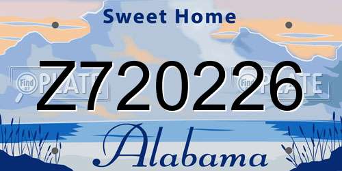 Z720226 Alabama License Plate