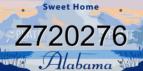 Z720276 Alabama License Plate