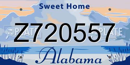 Z720557 Alabama License Plate