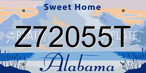 Z72055T Alabama License Plate
