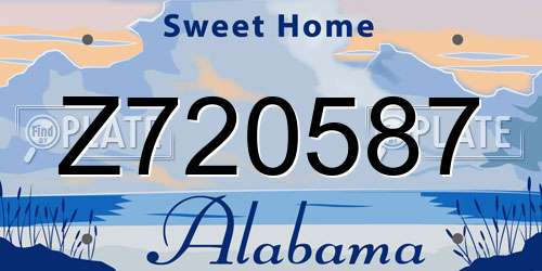 Z720587 Alabama License Plate