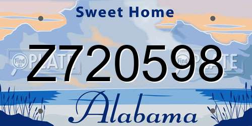 Z720598 Alabama License Plate