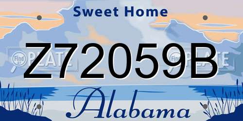 Z72059B Alabama License Plate