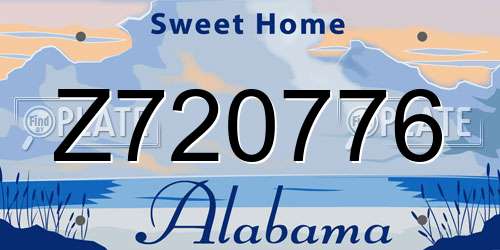 Z720776 Alabama License Plate