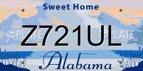 Z721UL Alabama License Plate