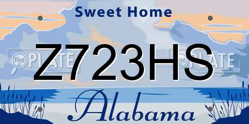 Z723HS Alabama License Plate