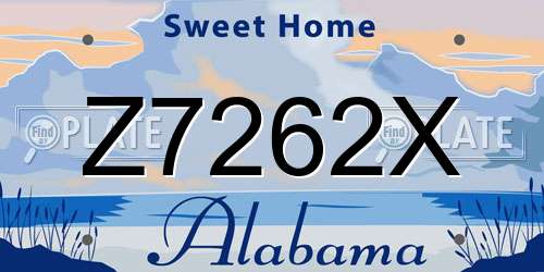 Z7262X Alabama License Plate
