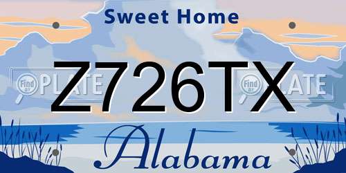 Z726TX Alabama License Plate