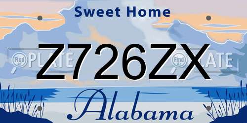 Z726ZX Alabama License Plate