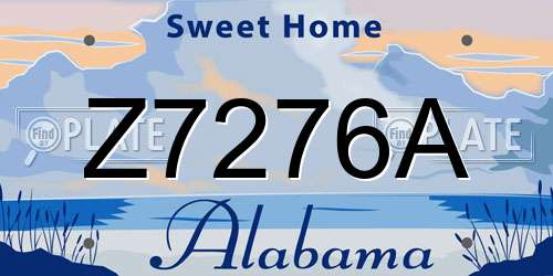 Z7276A Alabama License Plate
