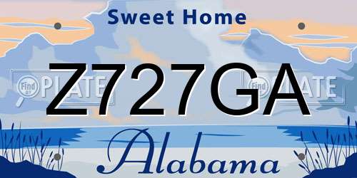 Z727GA Alabama License Plate