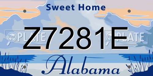 Z7281E Alabama License Plate