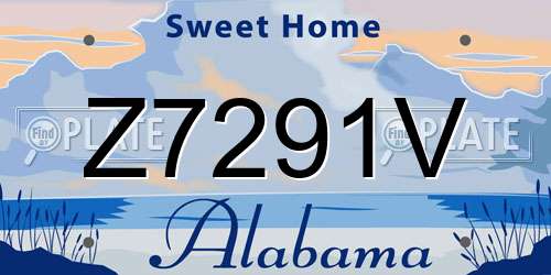Z7291V Alabama License Plate