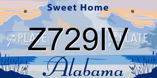 Z729IV Alabama License Plate