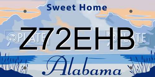 Z72EHB Alabama License Plate
