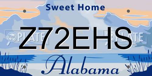 Z72EHS Alabama License Plate