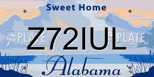 Z72IUL Alabama License Plate