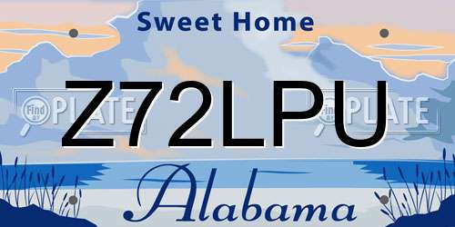 Z72LPU Alabama License Plate