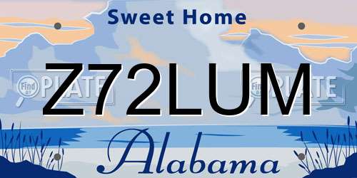 Z72LUM Alabama License Plate