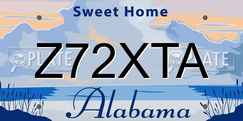 Z72XTA Alabama License Plate