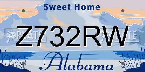 Z732RW Alabama License Plate