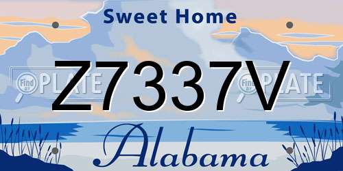 Z7337V Alabama License Plate