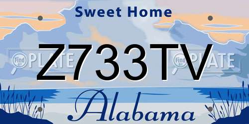 Z733TV Alabama License Plate